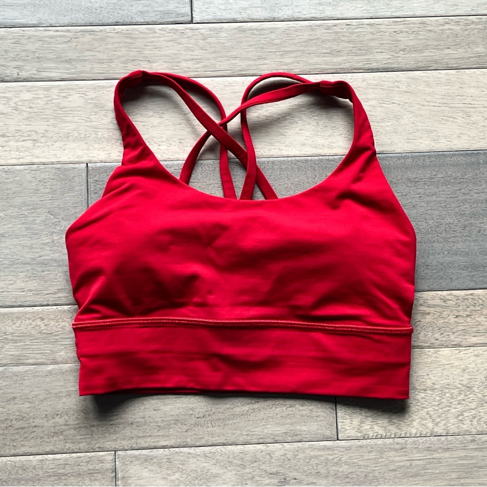 Red LuLulemon Longline Energy Bra-Size 4